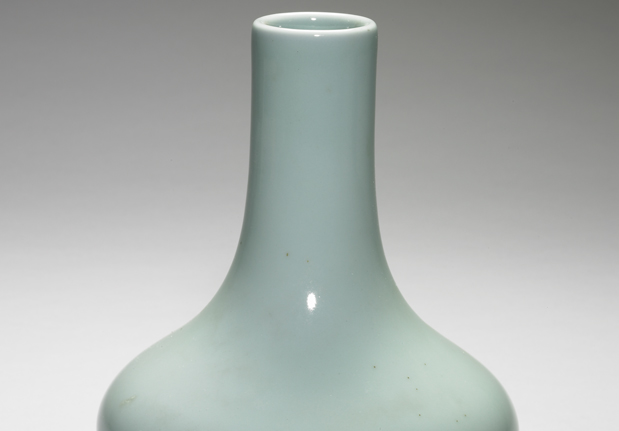 清 乾隆 青釉長頸瓶